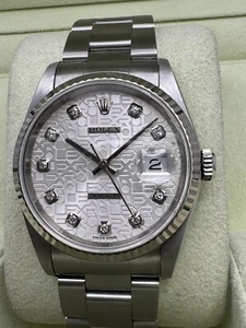 Rolex Datejust 16234 White Gold Fluted Bezel Factory Computer Diamond Dial Box - Picture 1 of 12