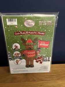 NOVELTY REINDEER 3D THEMED CHRISTMAS PUZZLE KIT BY CRAFT BUDDY - Picture 1 of 3