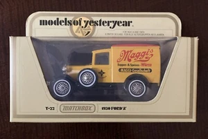 Y-22 Matchbox Models Of Yesteryear 1930 Ford A Maggi Soup 1978 NIB - Yellow - Picture 1 of 5