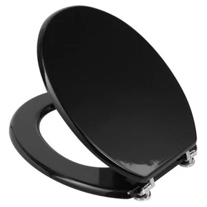 CopriWater Copri Water Sedile WC Bagno Universale Cerniere Acciaio Nero dfh - Foto 1 di 1