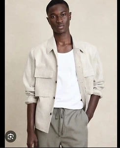 Banana Republic giacca camicia uomo lino scoglio mare pietra di pesce taglia M alta - Foto 1 di 13