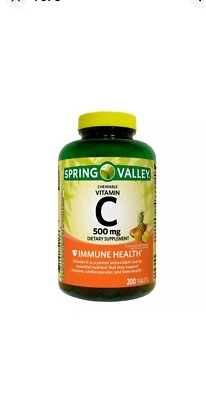 Spring Valley Vitamina C 500mg Fruta Tropical 200 Comprimidos Suplemento Dietético Exp:12/25+ Foto 1 de 3