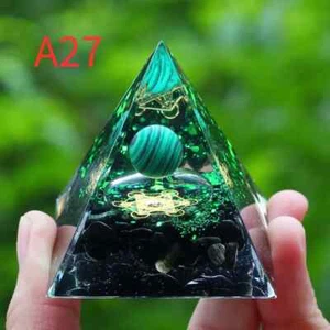 Orgonite Pyramid Amethyst Peridot Healing Crystal Energy Orgone EMF Protection - Picture 1 of 35