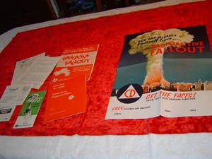 ORIGINAL 1955 Atomic Bomb Fallout Poster w/ Brochures Etc. RARE FIND - Picture 1 of 7