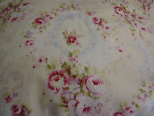 Yuwa Antique French Roses Repro 19th Century  Blue Ribbons Dobby Lawn Fabric 