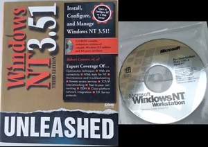 Microsoft Windows NT Workstation 4 OS CD 1-2 CPU Edition & Unleashed Manual 3rdE - Picture 1 of 7