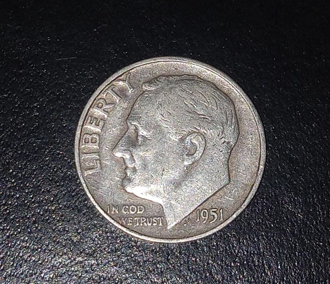 RARE SILVER 1952 No Mint Mark Dime Die Strike Error? Smooth Edges & No Back Side Cover