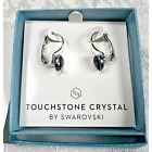 Touchstone Crystal Dark Purple Teardrop Earrings - NWT