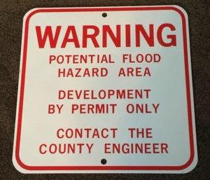 Flood Control Hazard Aria Potential Flood Warning Sign - Picture 1 of 1