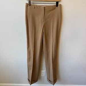 Brooks Brothers 346 Wool Stretch Pants Women's 6 Beige Cuffed Business Casual - Picture 1 of 22