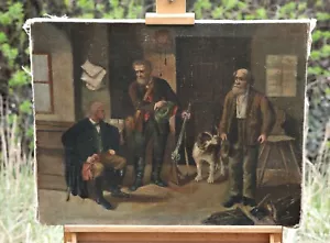 Porträt von Jägern, Ölgemälde auf Leinwand, unleserlich signiert, Österreich - Bild 1 von 10