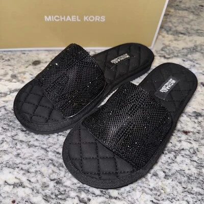 MICHAEL Michael Kors Women's MK Janis Slide Sandals - Black 7M - Image 1 of 4