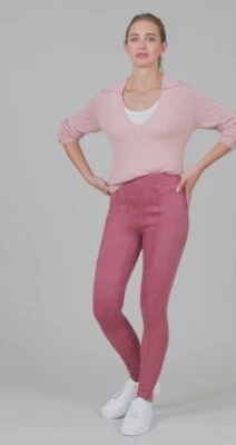 NUEVO CON ETIQUETAS SPANX Leggings Pantalones Imitación Gamuza Talla Grande Rosa Rico Foto 1 de 4