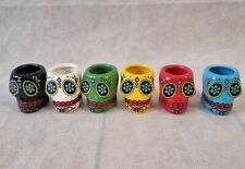 X6 Tequila Day Of The Dead Skull Tiki Bar Shot Glass Red Ceramic 2.5cl