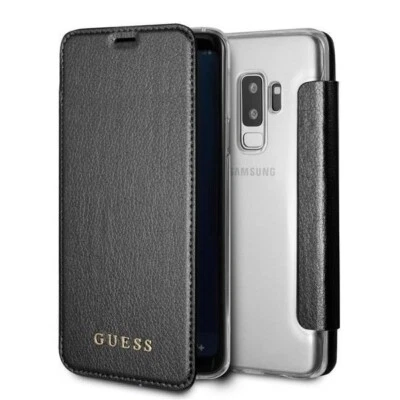 Funda de libro original GUESS colección iridiscent para Samsung S9+ en negro Foto 1 de 3