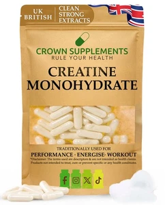 Creatin Capsules Monohydrate | Sports Formula | Crown Supplements UK - Bild 1 von 2