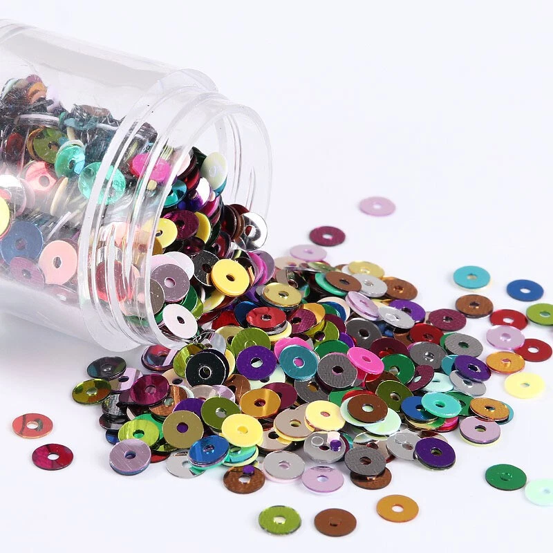1440-8000pcs PVC Flat Metallic Shiny Round Loose Sequins Clothes Sewing Wedding - Image 1 of 4