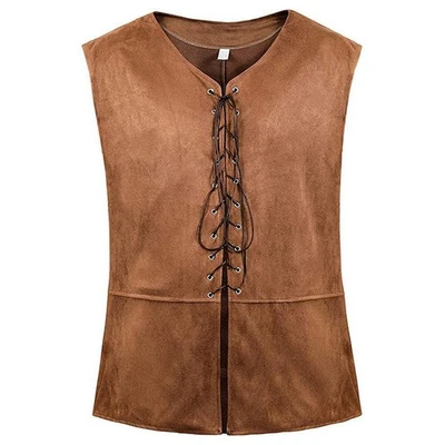 Elegant Men's Medieval Vest Pirate Costume Renaissance Steampunk Waistcoat - Image 1 of 4