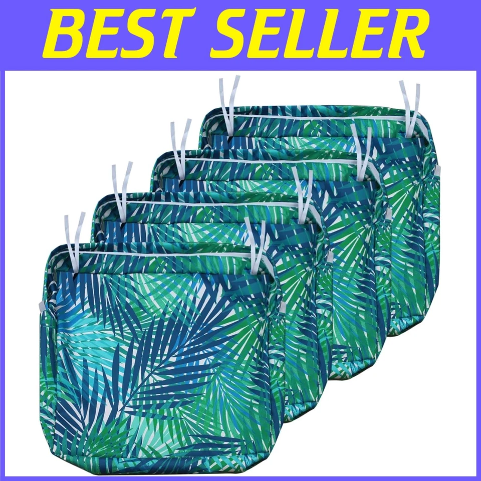 Juego de 4 fundas de cojín de exterior Tropical Leaf Foto 1 de 4