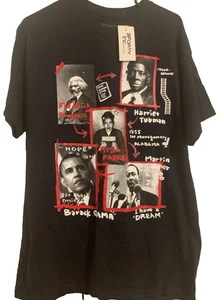 New T-Shirt Size L Century of Black Leaders Obama, King, Parks, Douglass, Tubman - Picture 1 of 7