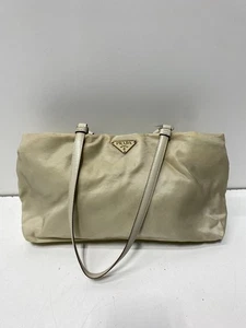 Prada Beige Nylon Saffiano Shoulder Bag - Picture 1 of 12