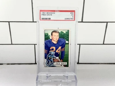 1951 Chicago Bears Bowman Football - Fred Davis #86 (RC) PSA NFL NFC - Image 1 of 2