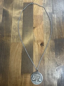 "Colgante Libra 14 gramos cadena cuerda plata esterlina 18,25"" alemán Krementz" - Imagen 1 de 6