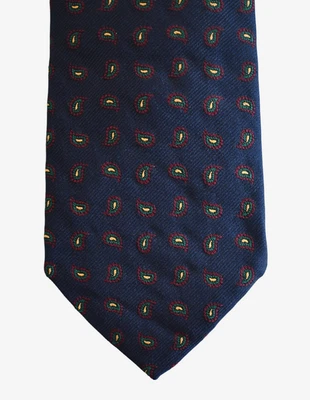 NEW POLO RALPH LAUREN Pine-Patterned 100% SILK REPP HAND MADE Neck Tie ITALY - Image 1 of 4