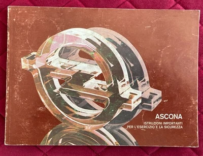 OPEL ASCONA Libretto uso e manutenzione 1982 - Immagine 1 di 3