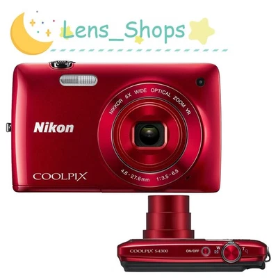 Nikon COOLPIX S4300 Digital Camera Red 16MP 6x Optical Zoom Smile Detection - Image 1 of 4