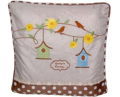 Kissenbezug 40x40 Kissenhülle Deko Kissen Landhaus Sofakissen Hossner Vogelhaus - Bild 1 von 4