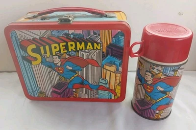 ¡EXCEPCIONAL! Fiambrera y termo de metal Superman 1967 vintage 👀 Foto 1 de 4