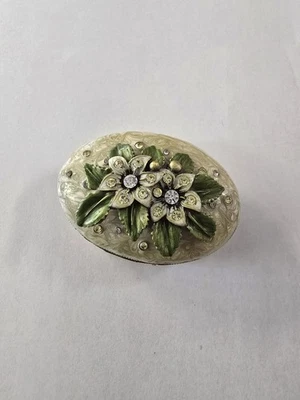 Enamel Crystal Oval Trinket Box - Image 1 of 4