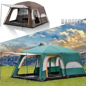 Camping Zelt Wasserdicht Doppelschicht Familien Zelt 4-12 Personen Gruppenzelt - Bild 1 von 15