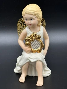 Lenox Little Graces Tranquility Porcelain Angel Figurine Gold Wings - Picture 1 of 6