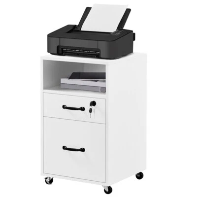 UKUNIVERSAL365 File Cabinet Large Mobile Filing Cabinet Printer Stand for Home and Office