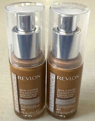 Lot of 2 Revlon Illuminance Skin Caring Liquid Foundation 417 Warm Caramel 1FlOz - Image 1 of 3