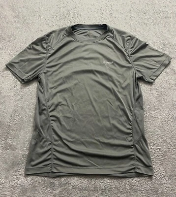 Marmot 衬衫男式小号灰色运动短袖圆领 — 第 1/4 张图片