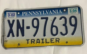 Remolque Pennsylvania etiqueta matrícula XN-97639 Keystone State 2002 - Imagen 1 de 5