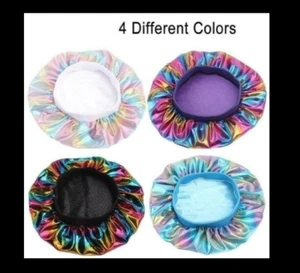 1 Soft Satin Colorful Adult Bonnet , Sleeping Cap with Premium Elastic Band - Picture 1 of 12