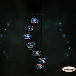 Hängelampe Deckenlampe Orientalische Türkei Mosaiklampe 7 Groß Mosaik Lampen - Bild 1 von 5