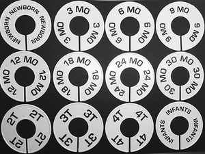 12 PK Infant/Toddler/Baby Clothes Closet Rack Size Dividers Organizers Divider - Picture 1 of 2