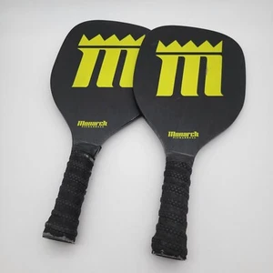Monarch Pickleball Paddles Set of 2 Wooden Black & Yellow Outdoor Sport Two - Picture 1 of 4