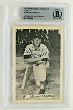 Mickey Mantle Autograph 1975 TCMA #6 Yankees All-Time Team Signed Card Beckett  