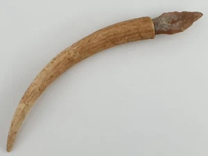 Prehistoric Neolithic Prehistory Tool Dagger Flint Cut Replica Deer - Picture 1 of 11