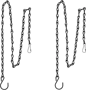 2 Pack Hanging Chain for Bird Feeders, Planters, Lanterns and Ornaments (Black, - Picture 1 of 12