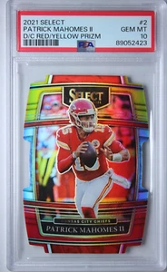 2021 Select Patrick Mahomes II Die-Cut Red Yellow Prizm Card #2 PSA 10 - Picture 1 of 2