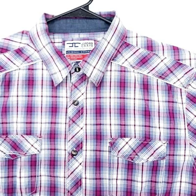 Usada en Excelente Condición Camisa Para Hombre Jordan Craig Estilo Occidental Talla XL Manga Corta Con Botones Foto 1 de 4