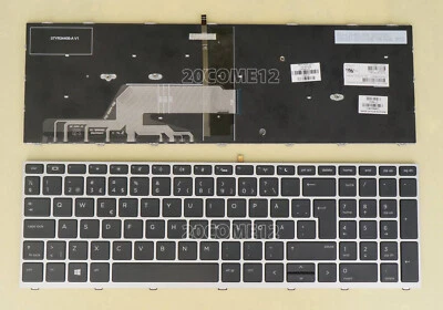 全新适用于惠普 ProBook 450 G5 455 G5 470 G5 键盘背光 银色 瑞典语 芬兰语 — 第 1/3 张图片