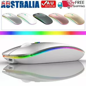 AU Rechargeable Slim Wireless Mouse Bluetooth 5.1+ 2.4G Cordless For Laptop JQ - Picture 1 of 17